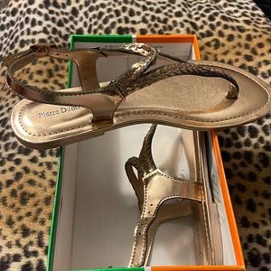 Rose gold strap sandals. Size 9